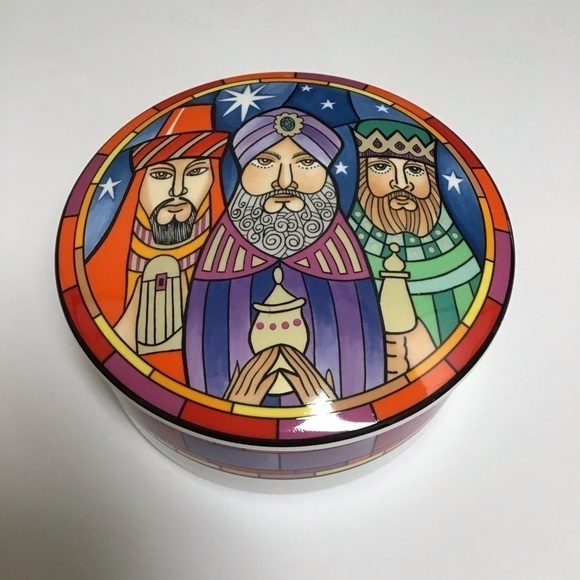 Mikasa Three Wise Men Christmas Trinket Box Lidded Dan Scannell Mosaic MCM Japan - Picture 6 of 11